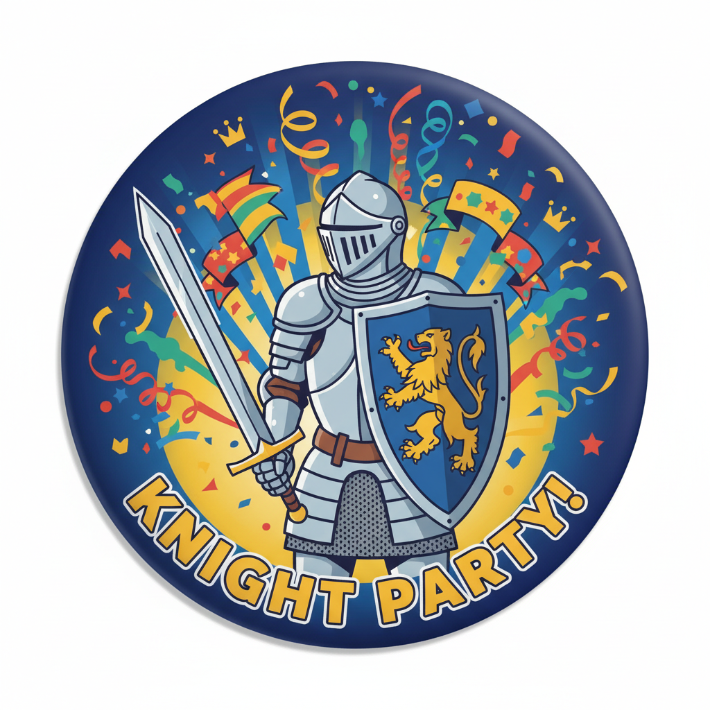 12 Pcs Medieval Party Knight Pinbacks 1.25-inch mypinbacks.com