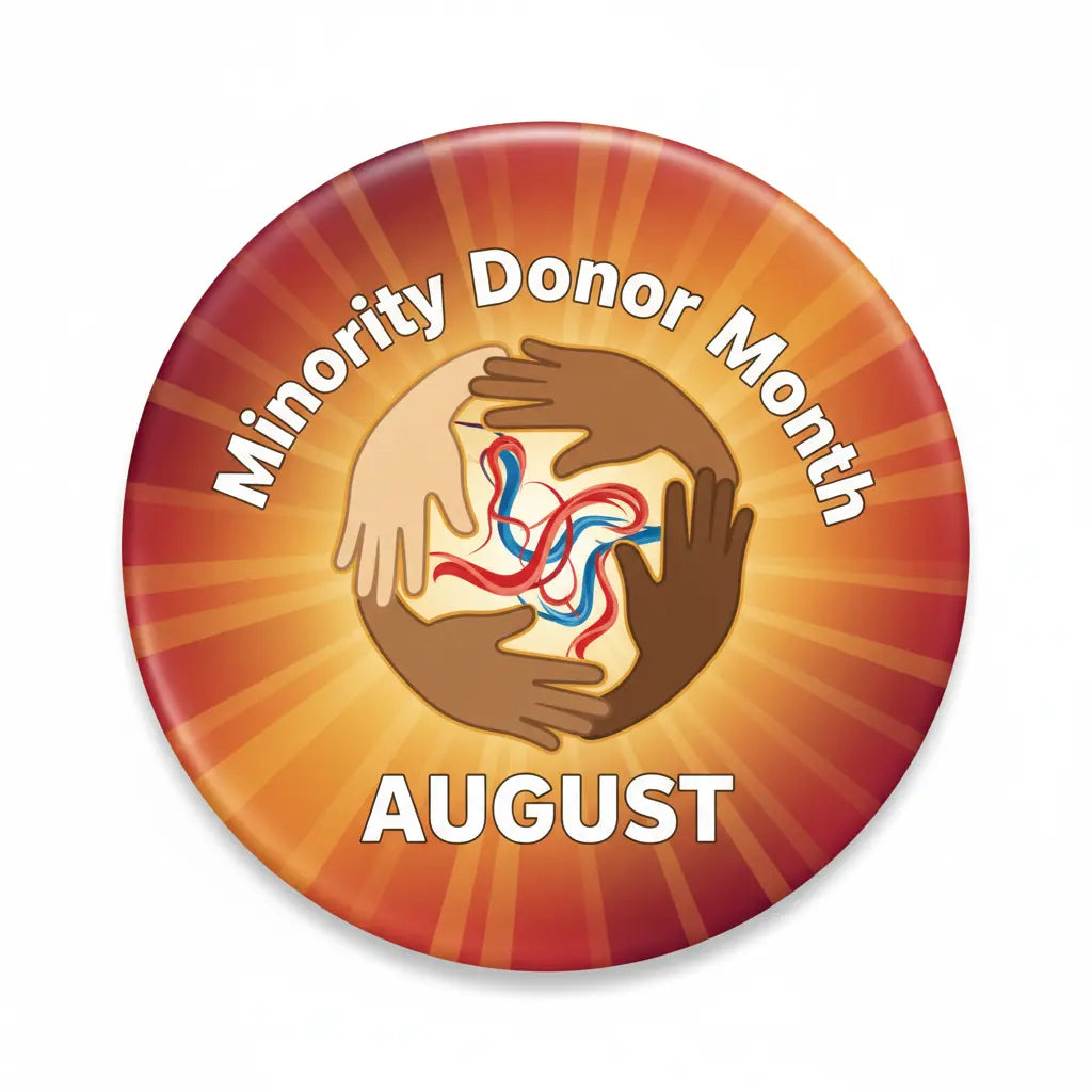 Minority Donor Month (August) Pinback 2.25-inch