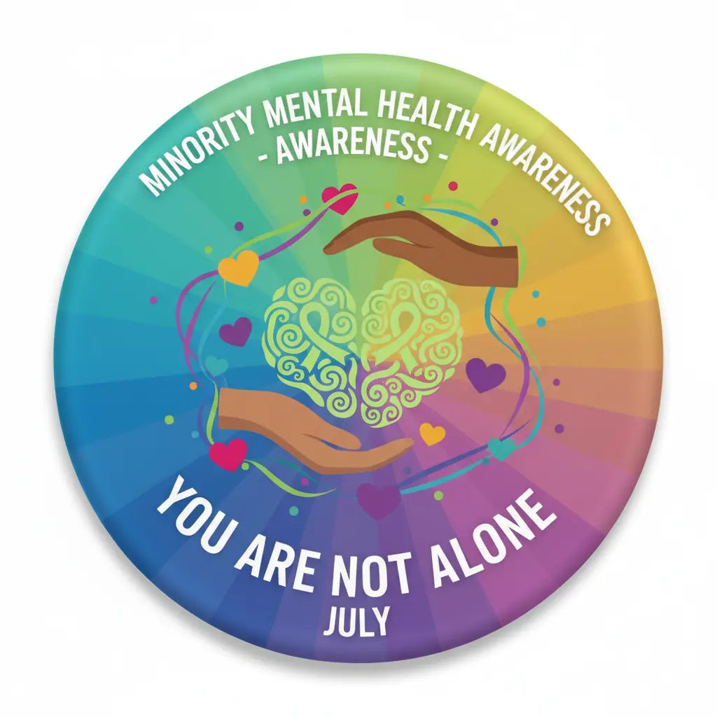 Minority Mental Health (July) Pinback 2.25-inch
