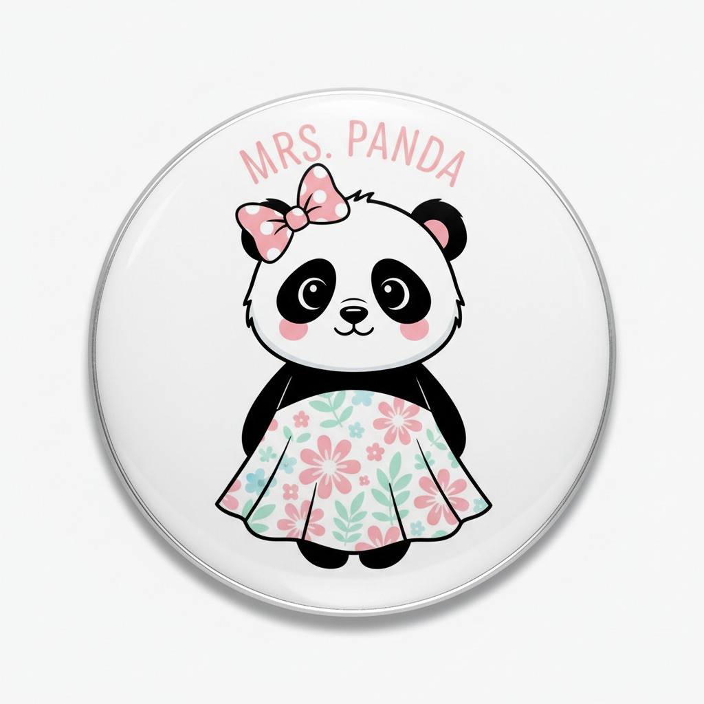 Mrs Panda Bear Pinback 2.25-inch