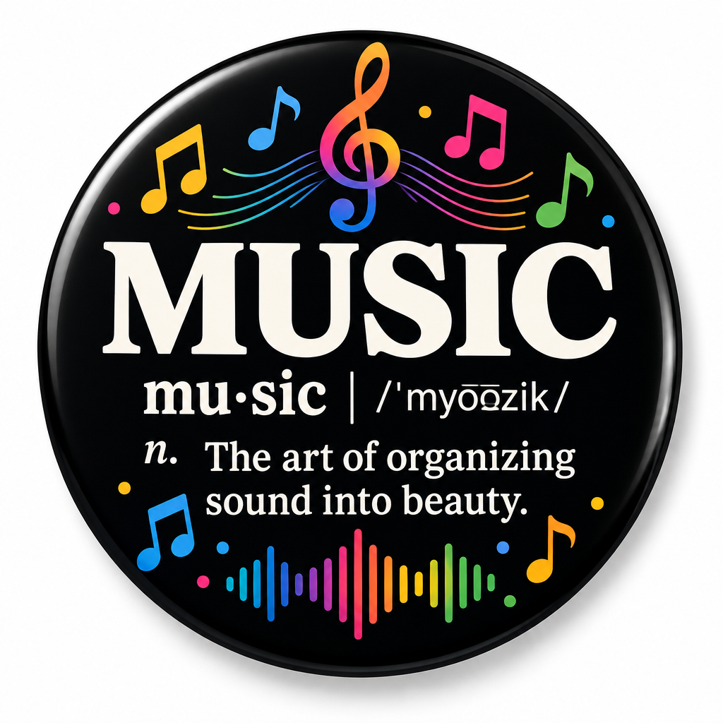 Music definition Pin Button 2.25-inch