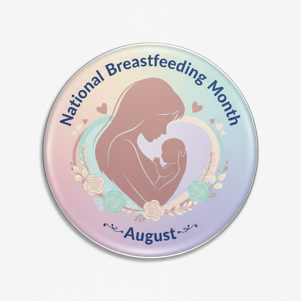 National Breast Feeding Month (August) Pinback 2.25-inch