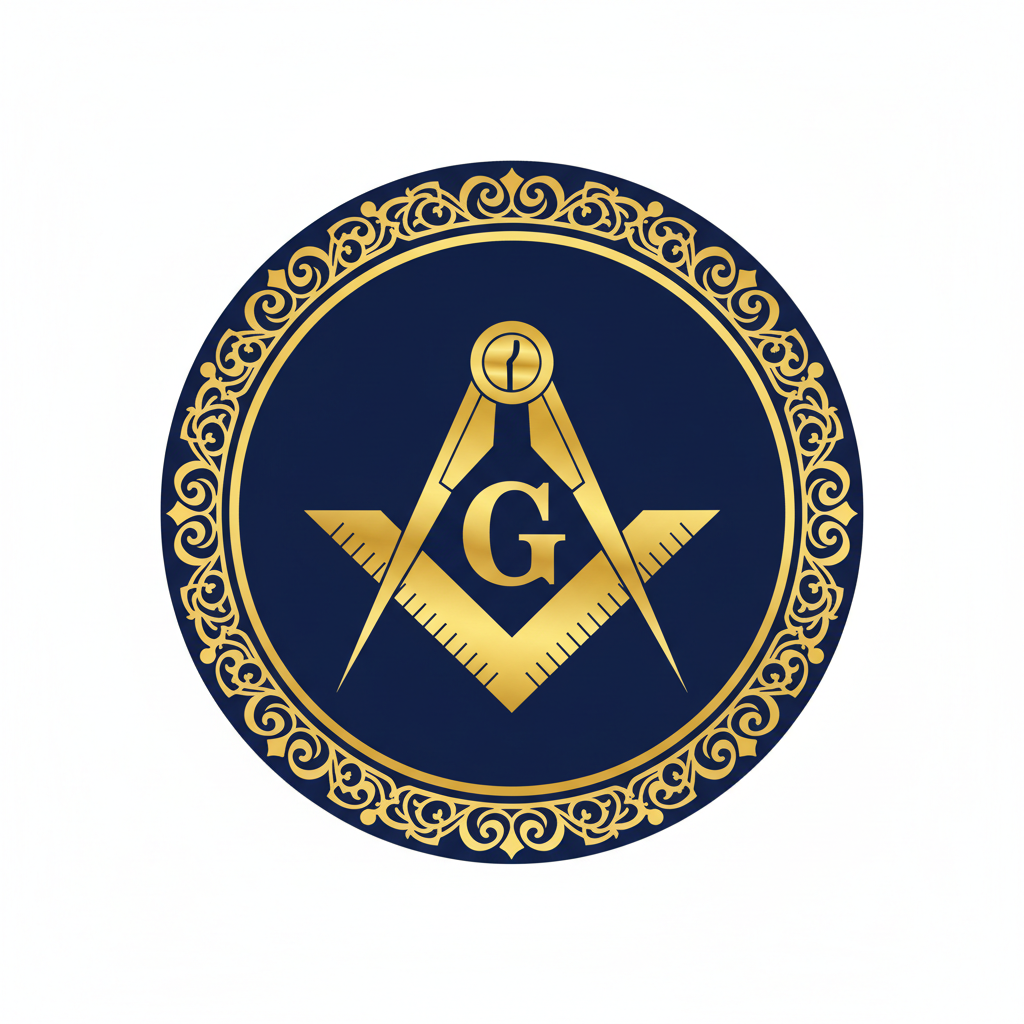 Navy Blue Gold Masonic Freemason Pins Pinback 2.25-inch