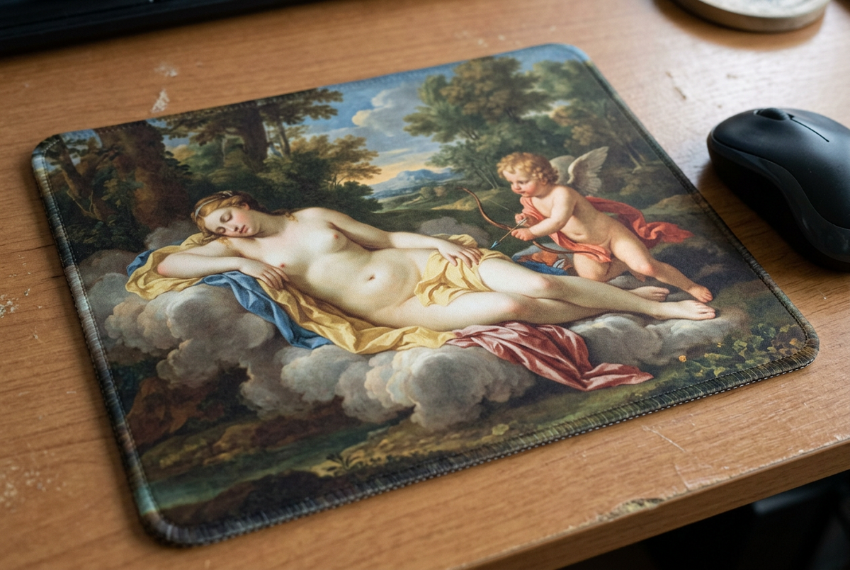 Nicolas Poussin Sleeping Venus and Cupid Mousepad