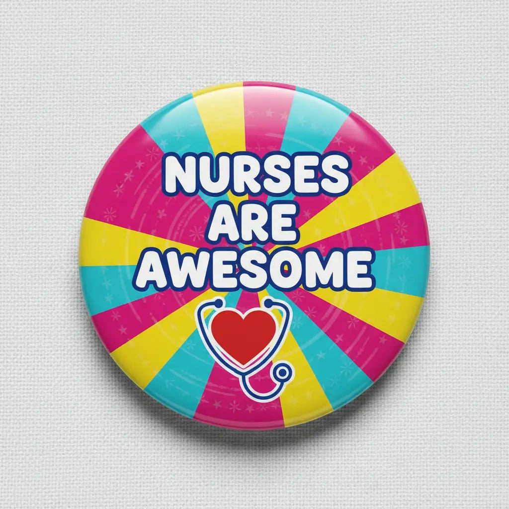 Nurses are Awesome Pinback 2.25-inch