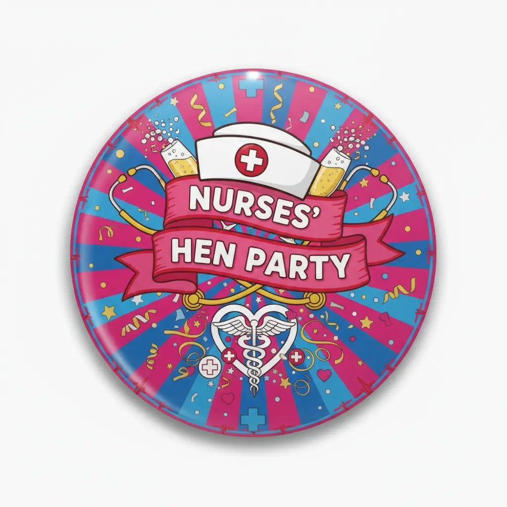 Nurses Hen Party Pinback 2.25-inch