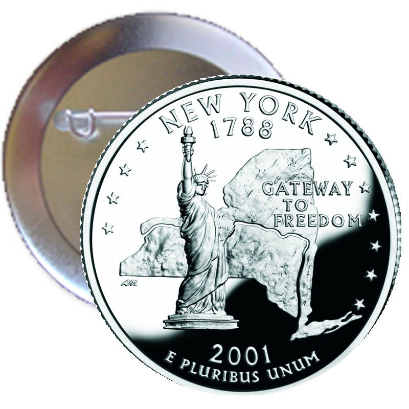 New York State Quarter Mint Image Pinback 2.25"