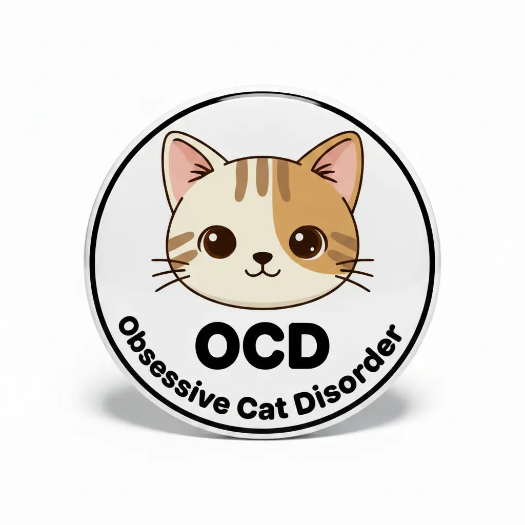 OCD Obsessive Cat Disorder Pinback 2.25-inch