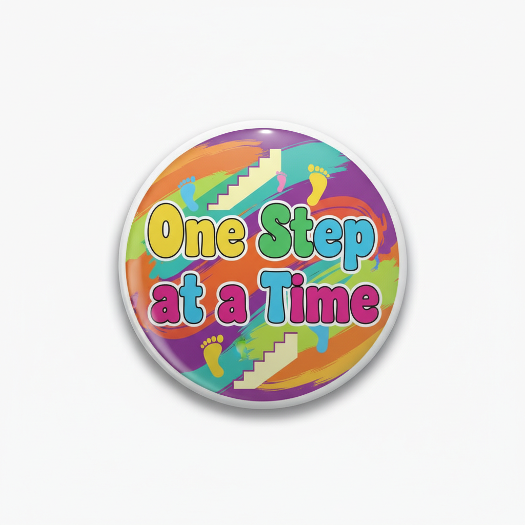 One Step at a Time Button Pinback 2.25-inch