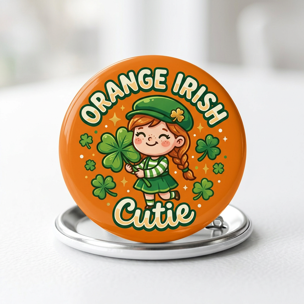 Orange Irish Cutie Pin Button 2.25-inch