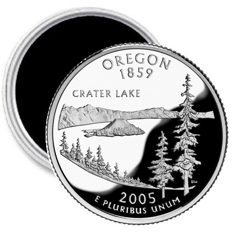 Aimant à image de quart de dollar de l'État de l'Oregon 2,25"