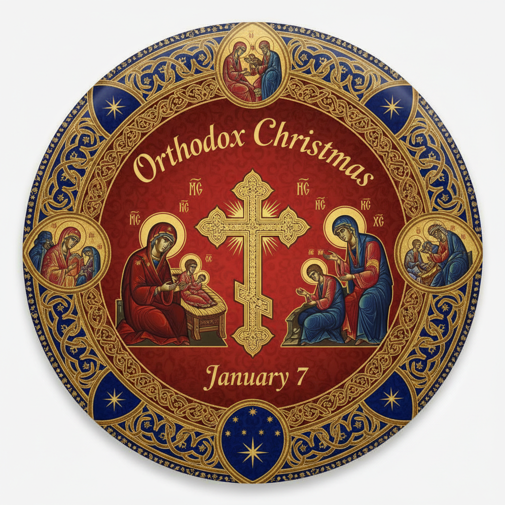 Orthodox Christmas (Jan 7) Pinback 2.25-inch