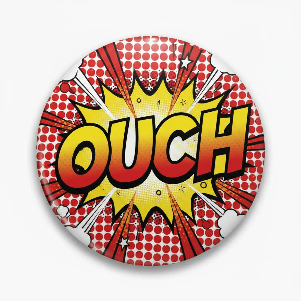 OUCH Comic Book Pinback 2.25-inch