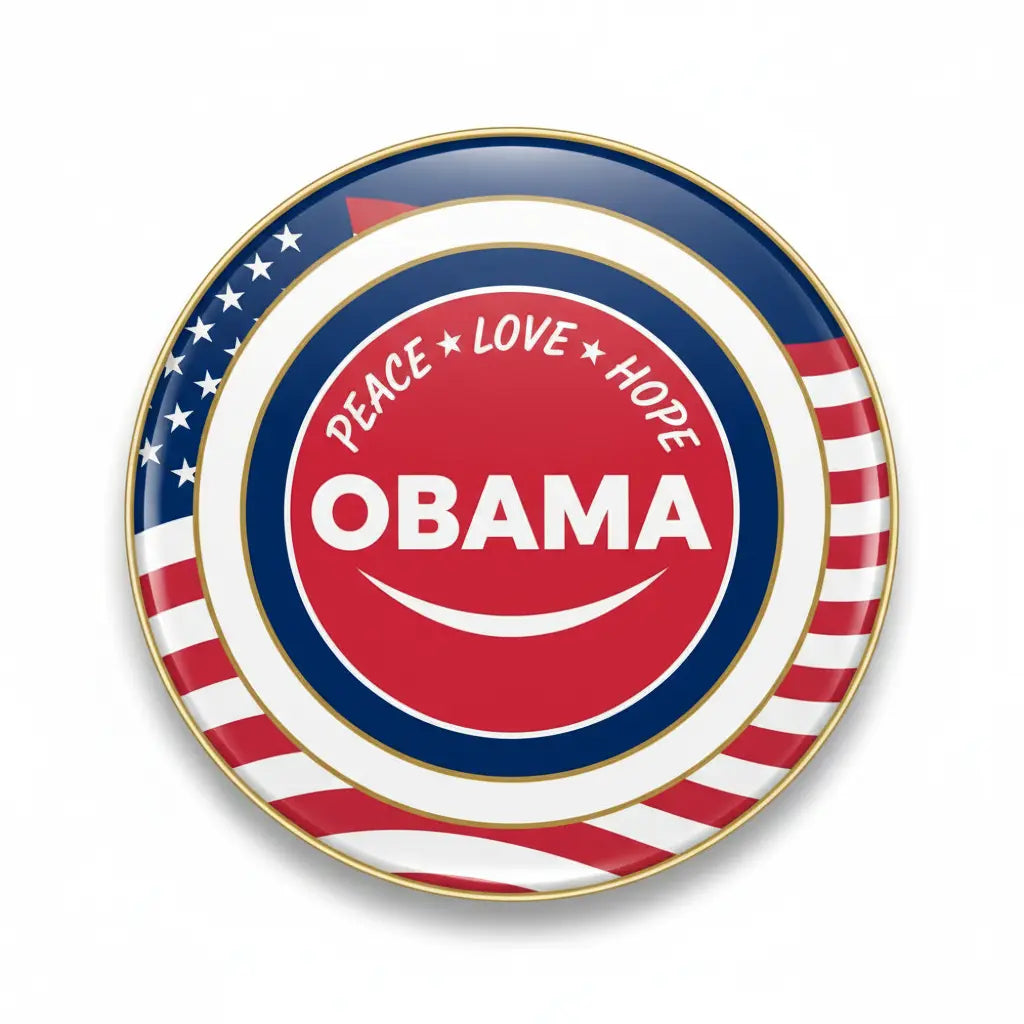 Peace Love Hope Obama Pinback 2.25-inch