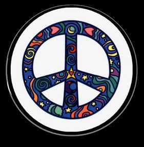 Symbole de paix et d'amour hippie Pinback 1,25"