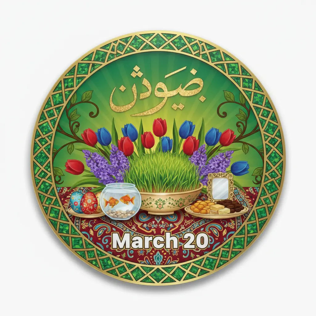 Persian New Year March 20 Pinback 2.25-inch