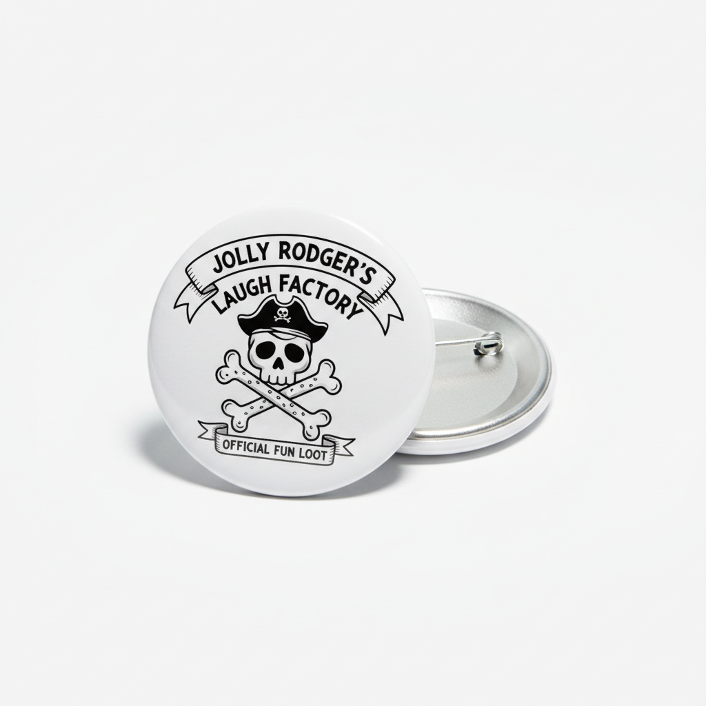 Pirates Jolly Roger Flag Joke Style Pinback 2.25-inch