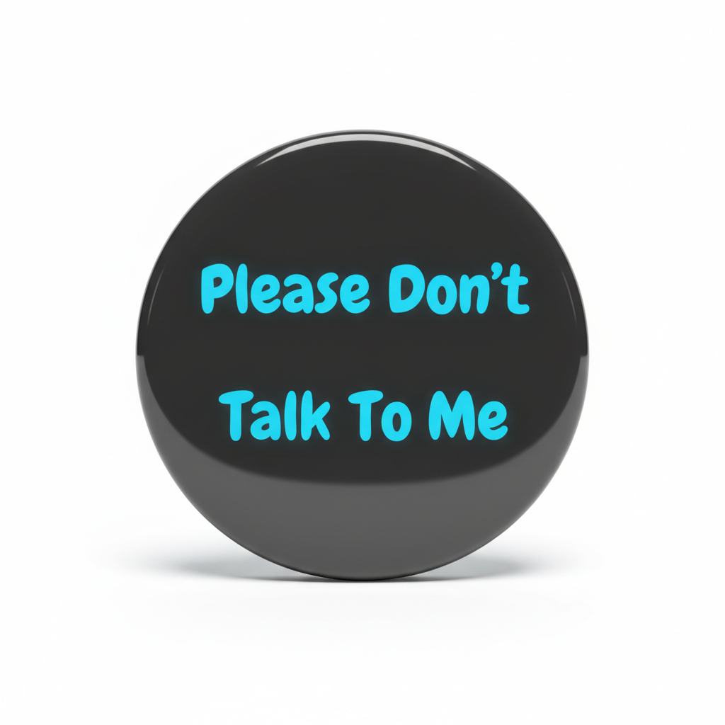 Please don't talk to me Rude Saying Pinback 2.25-inch