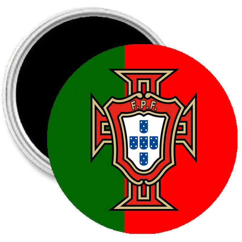 Portugal FPF circular logo flag magnet, green red black split