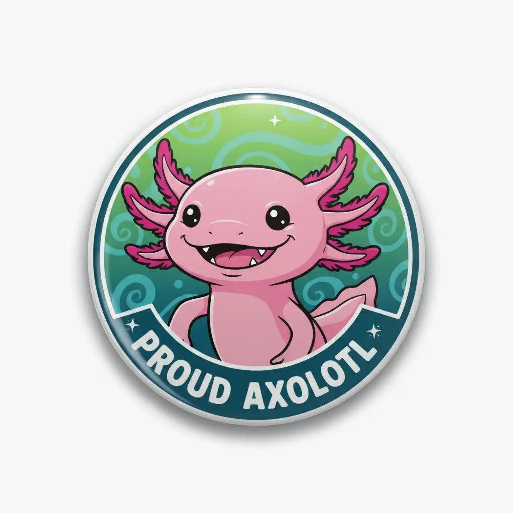 Proud Axolotl Pinback 2.25-inch
