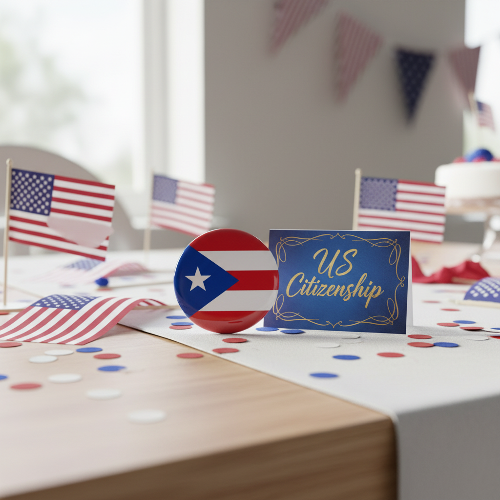2.25-inch Puerto Rico flag pinback, round red-blue with white star