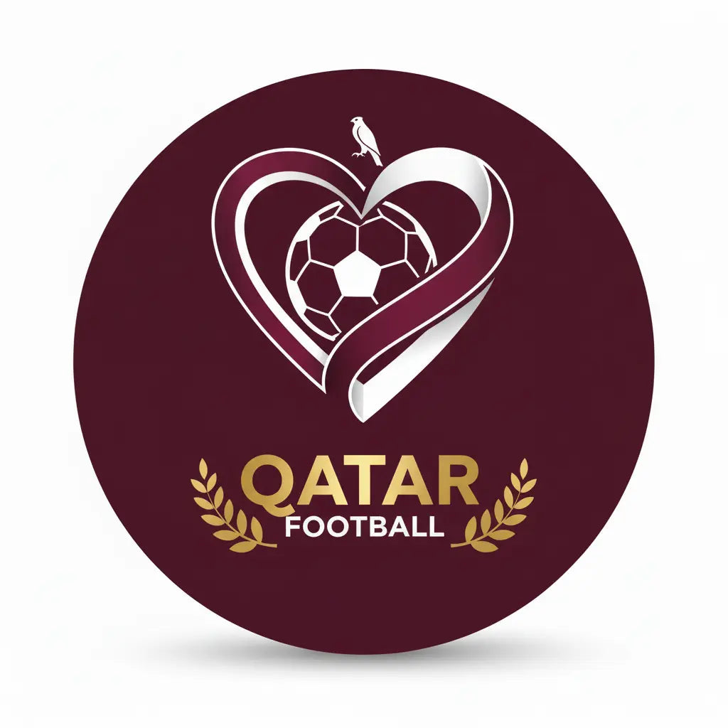 Qatar Football Soccer Love Heart Pinback 2.25-inch - My Pinbacks