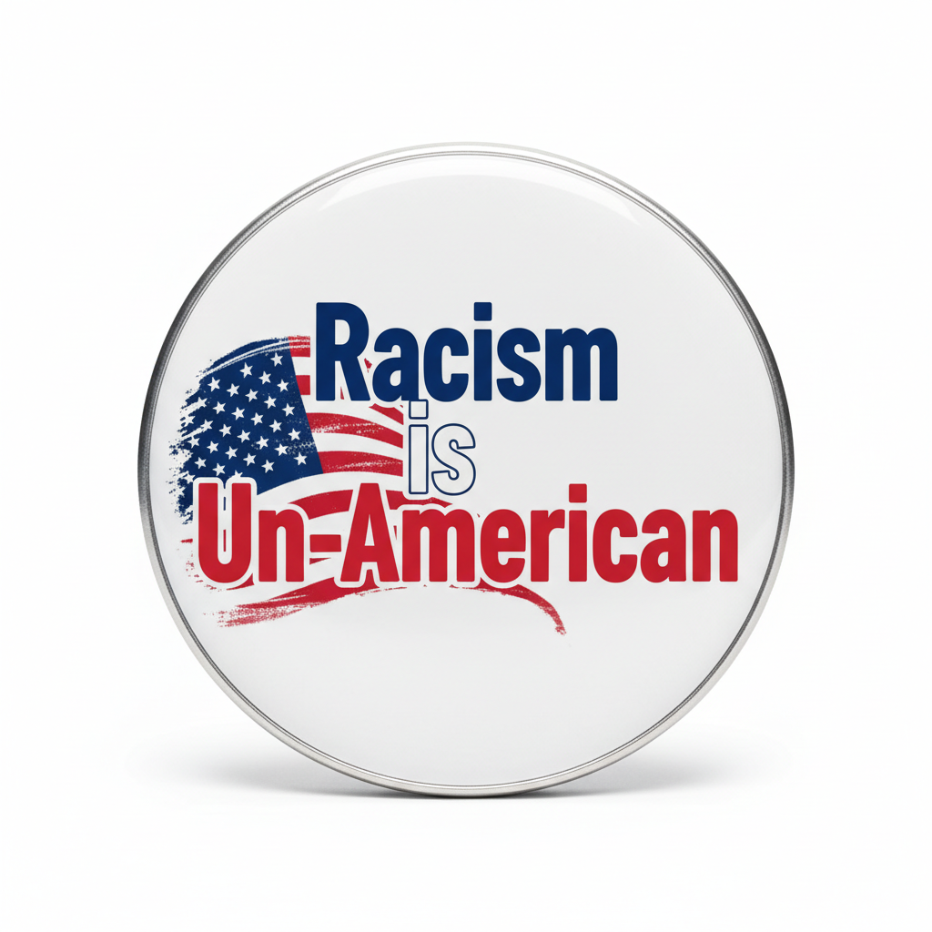 Racism is Un-American Pinback 2.25-inch