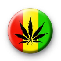 Rasta Leaves Flag Jamaican Pinback 1.25"