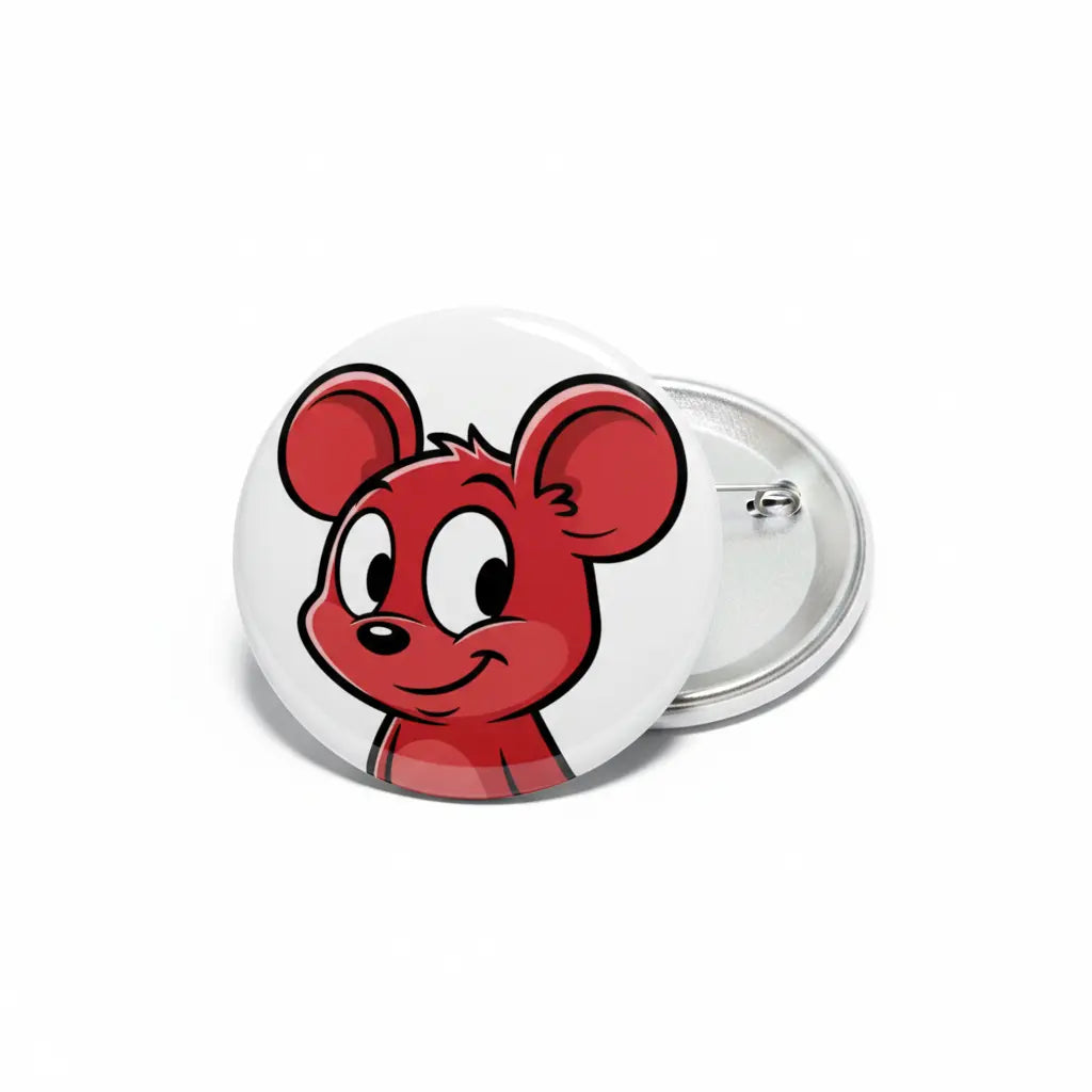 Red Cartoon Mouse Pinback 2.25-inch