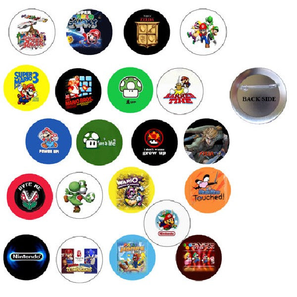Retro Gamer Pinback 1.25" 21 Pcs