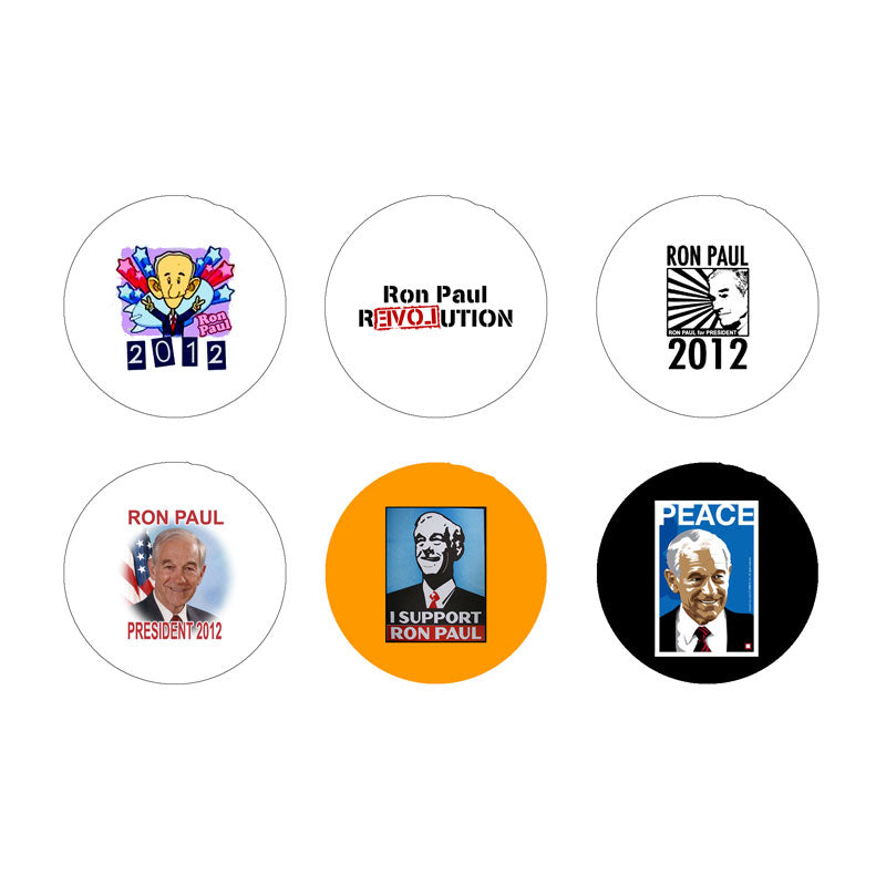 Ron Paul 6 Pcs Pinback 1.25"