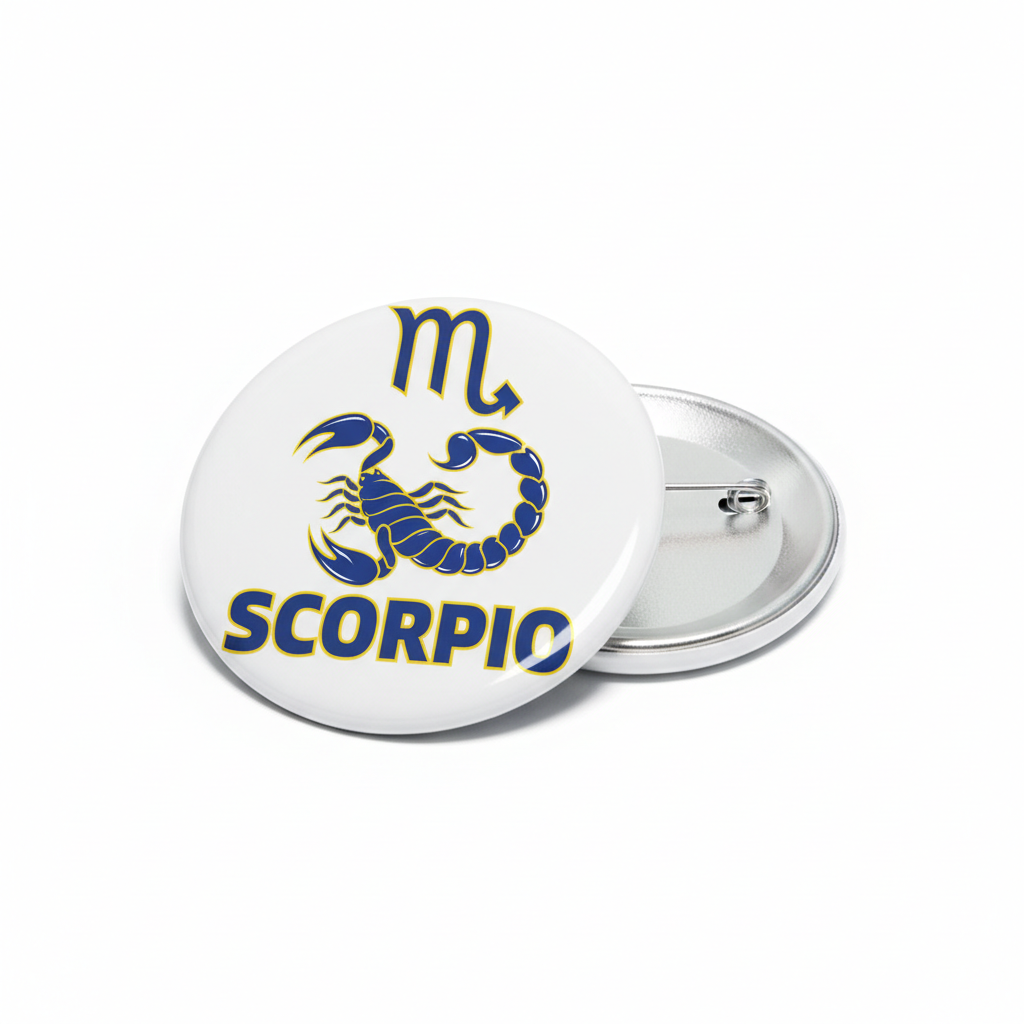 Scorpio Zodiac Sign Button Pinback 2.25-inch