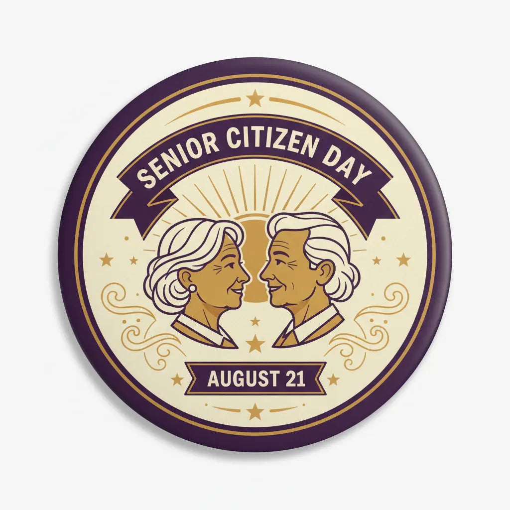 Senior Citizen Day (August 21) Pinback 2.25-inch