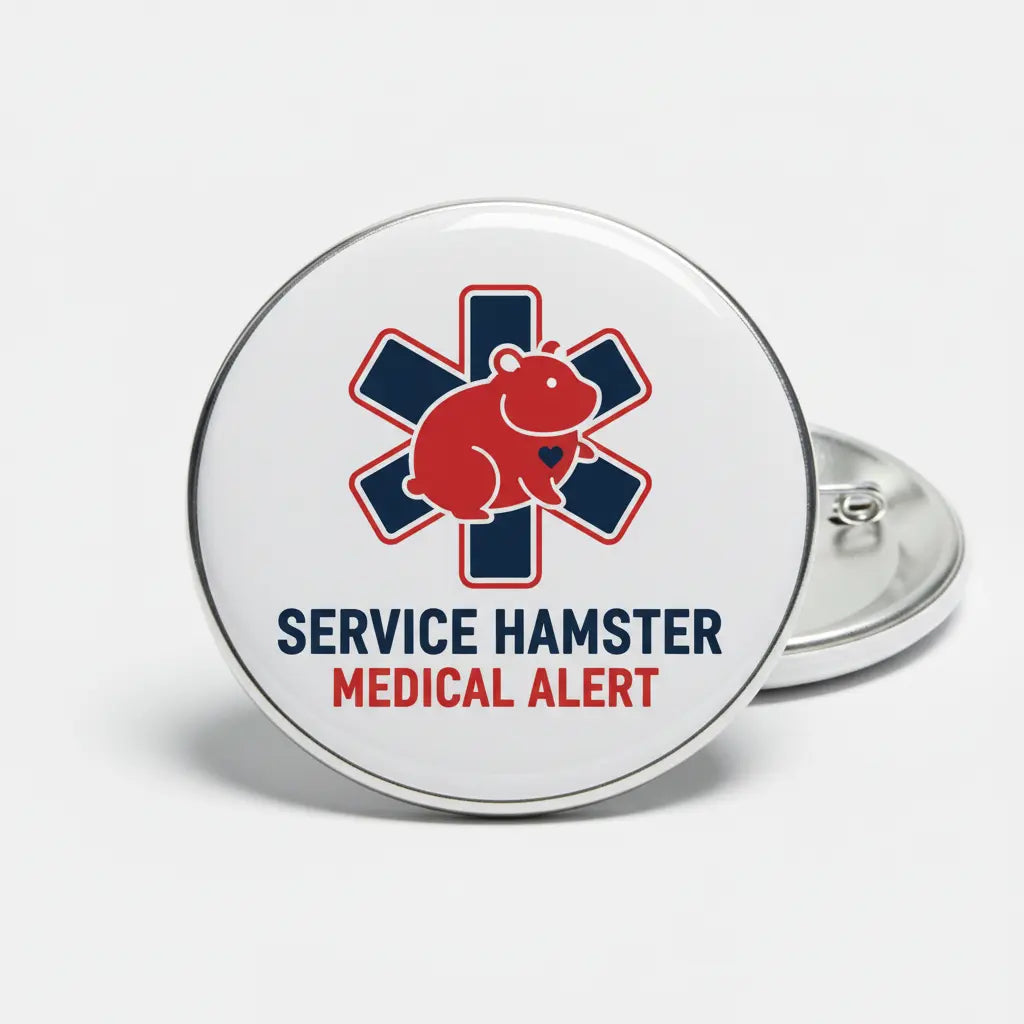 Service Hamster Medical Alert Pinback 2.25-inch