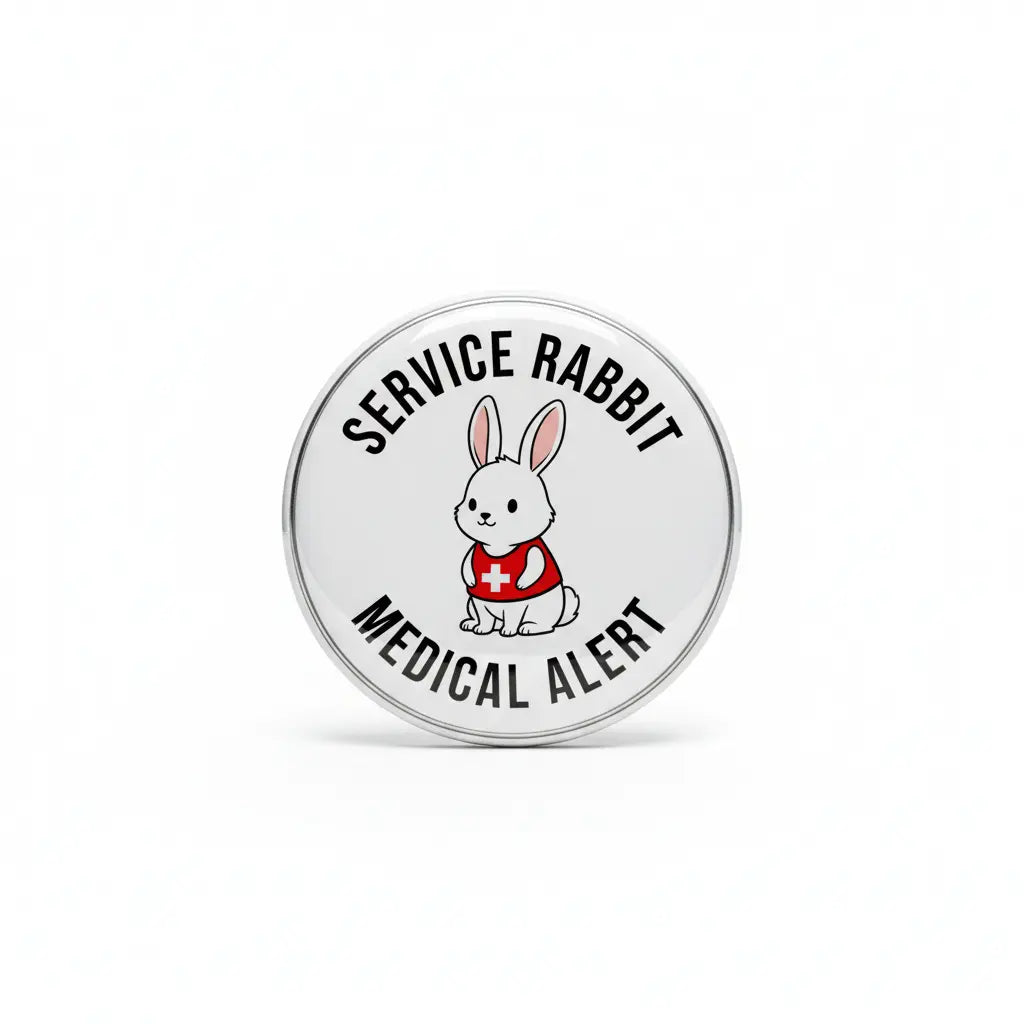 Service Rabbit Medical Alert Pinback 2.25-inch