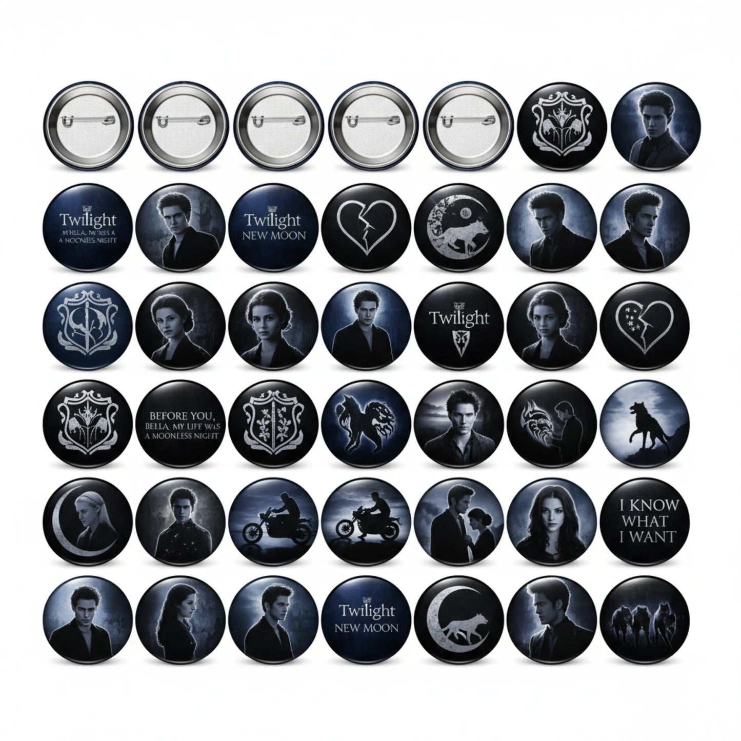 Set of 35 Pcs Twilight New Moon 2.25-inch Pinback Collection
