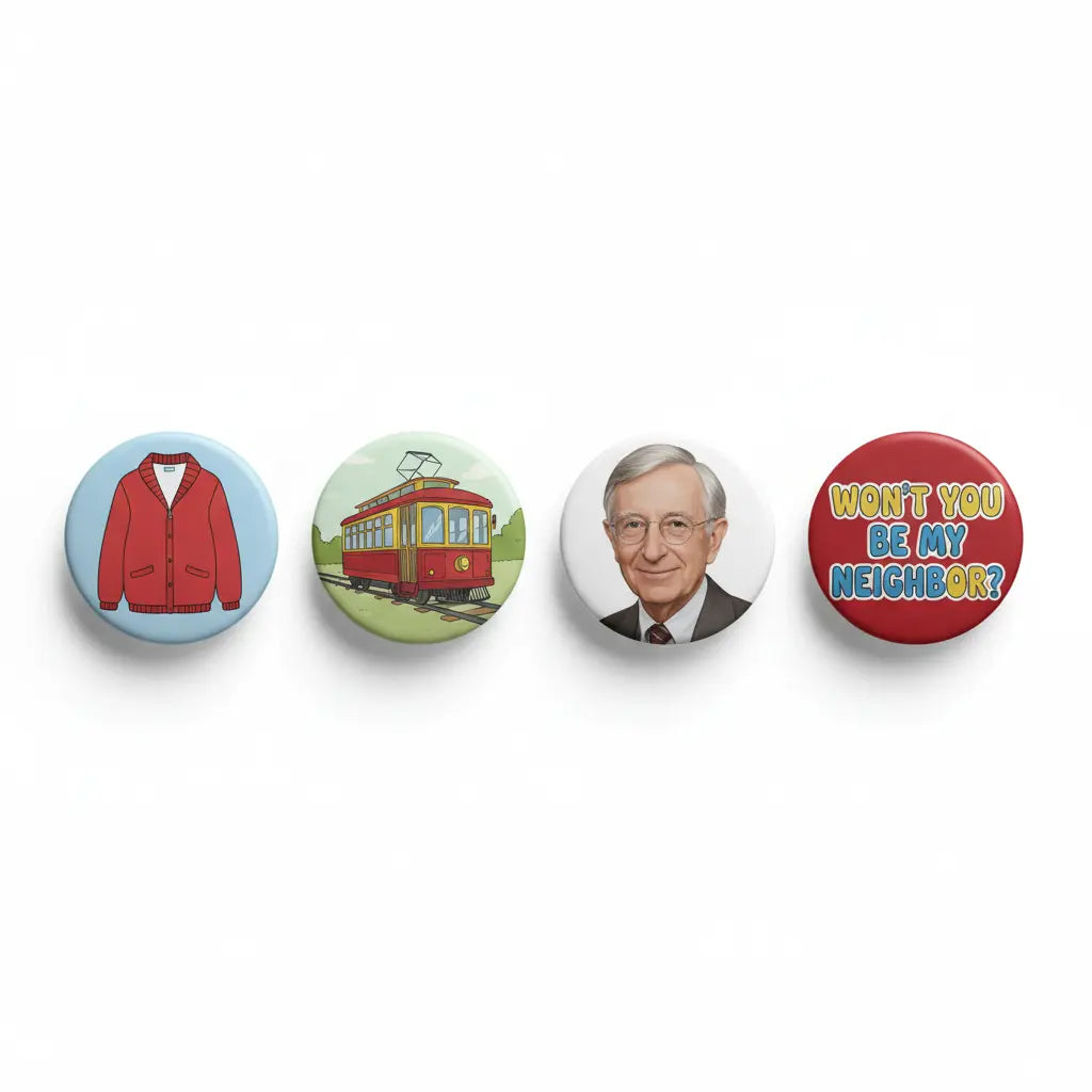 Set of 4 Mr Rogers Pinbacks 1.25-inch