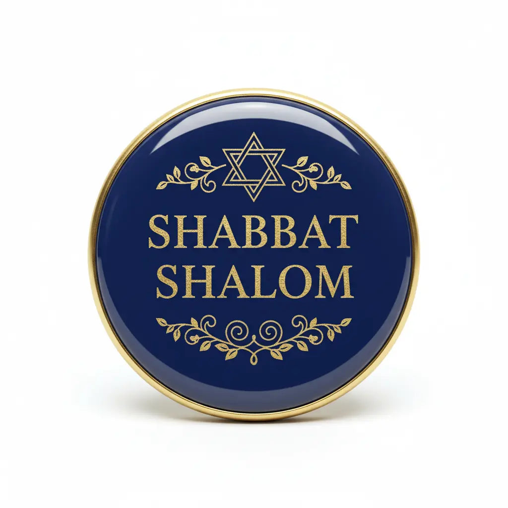 12 Pcs SHABBAT SHALOM Pinback 1.25-inch