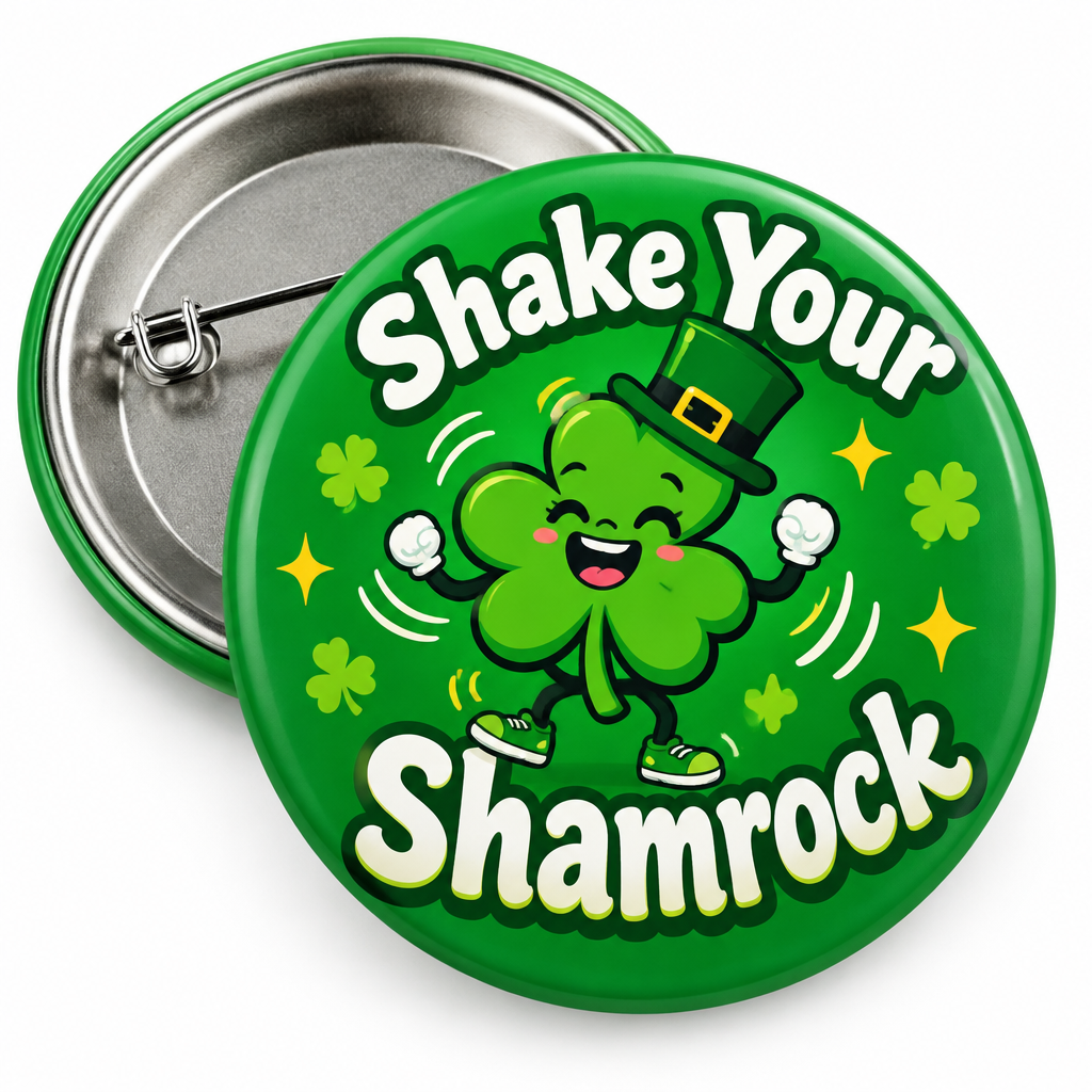 Shake Your Shamrock Pin Button 2.25-inch