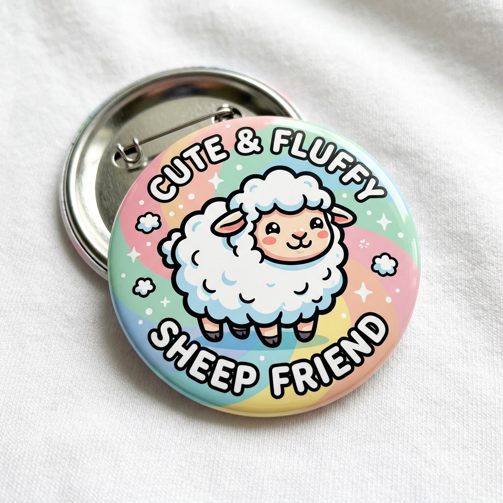 Sheep Pin Button 2.25-inch