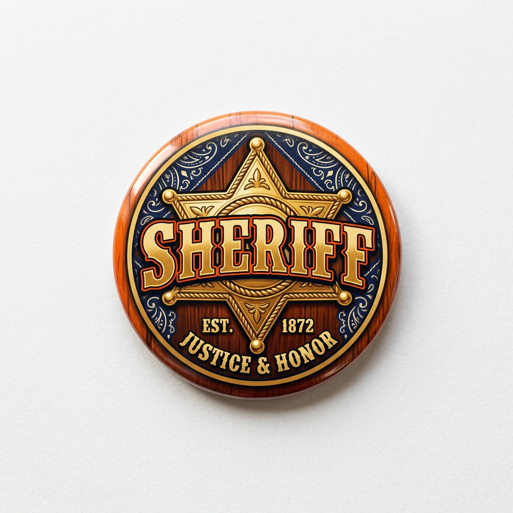Sheriff Pin Button 2.25-inch