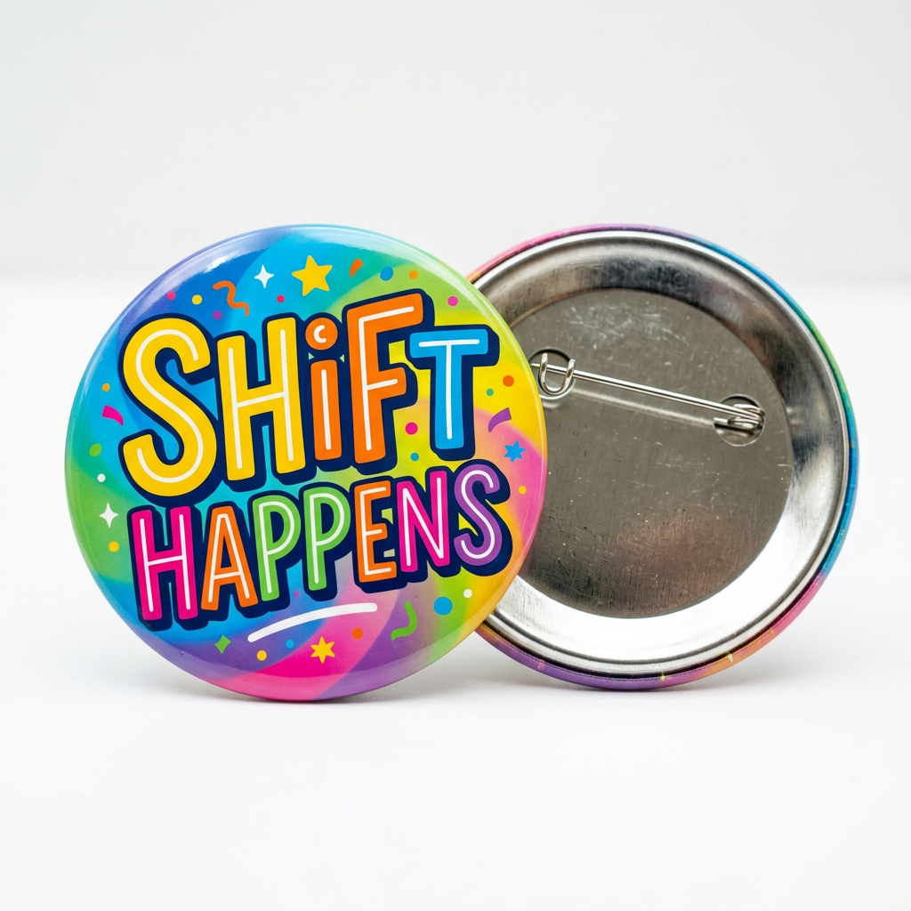 Shift Happens Pin Button 2.25-inch