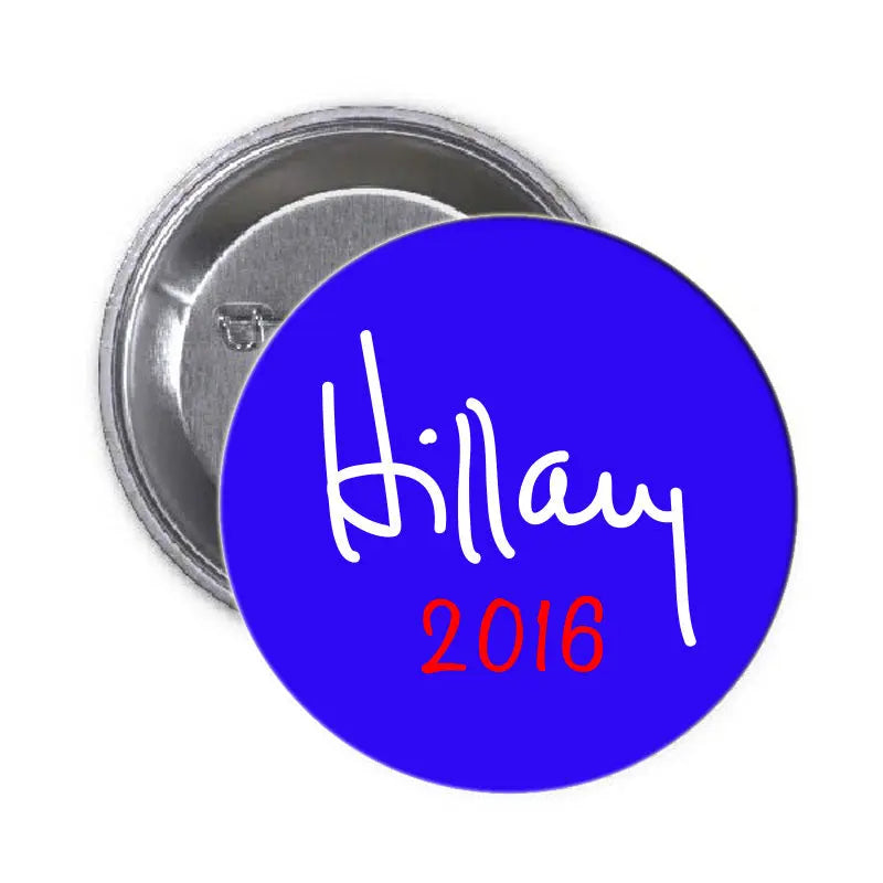 Hillary 2016 blue pinback button, 1.25-inch, with metal back