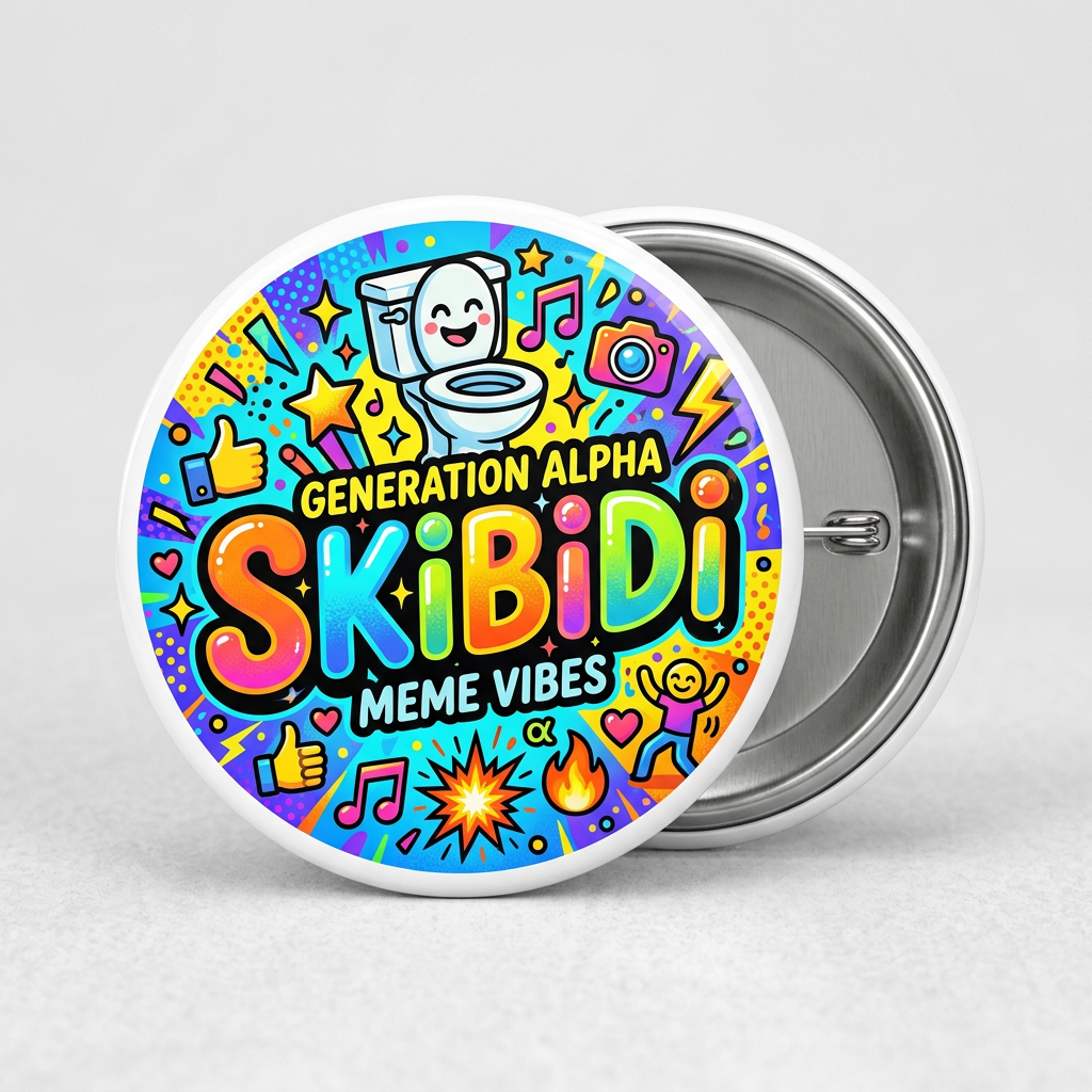 Skibidi Generation Alpha Pin Button 2.25-inch