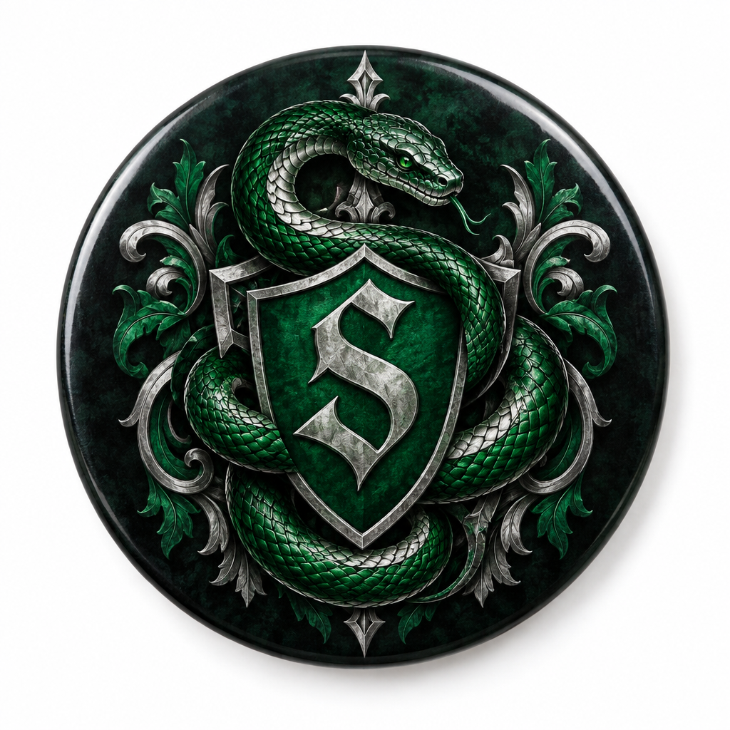 Slytherin House Crest Pin Button 2.25-inch