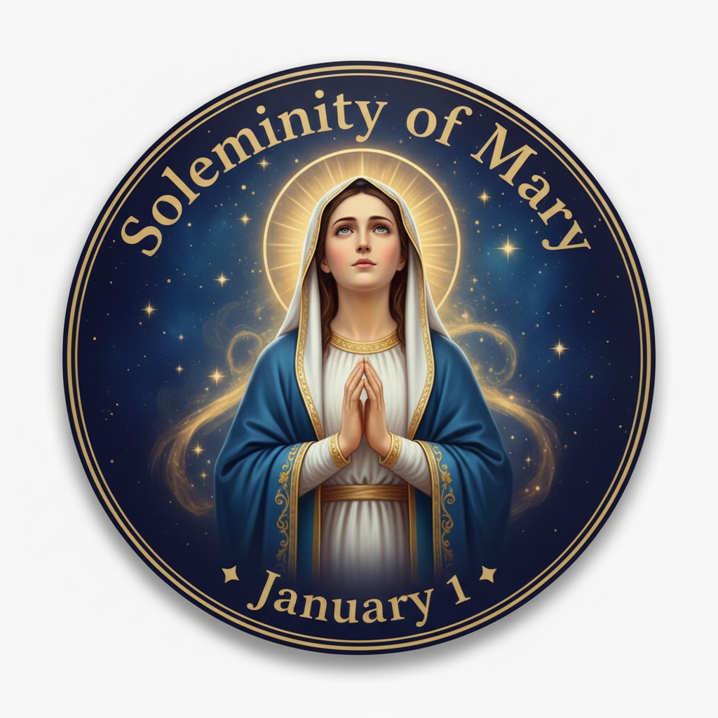 Solemnity of Mary (Jan 1) Pinback 2.25-inch