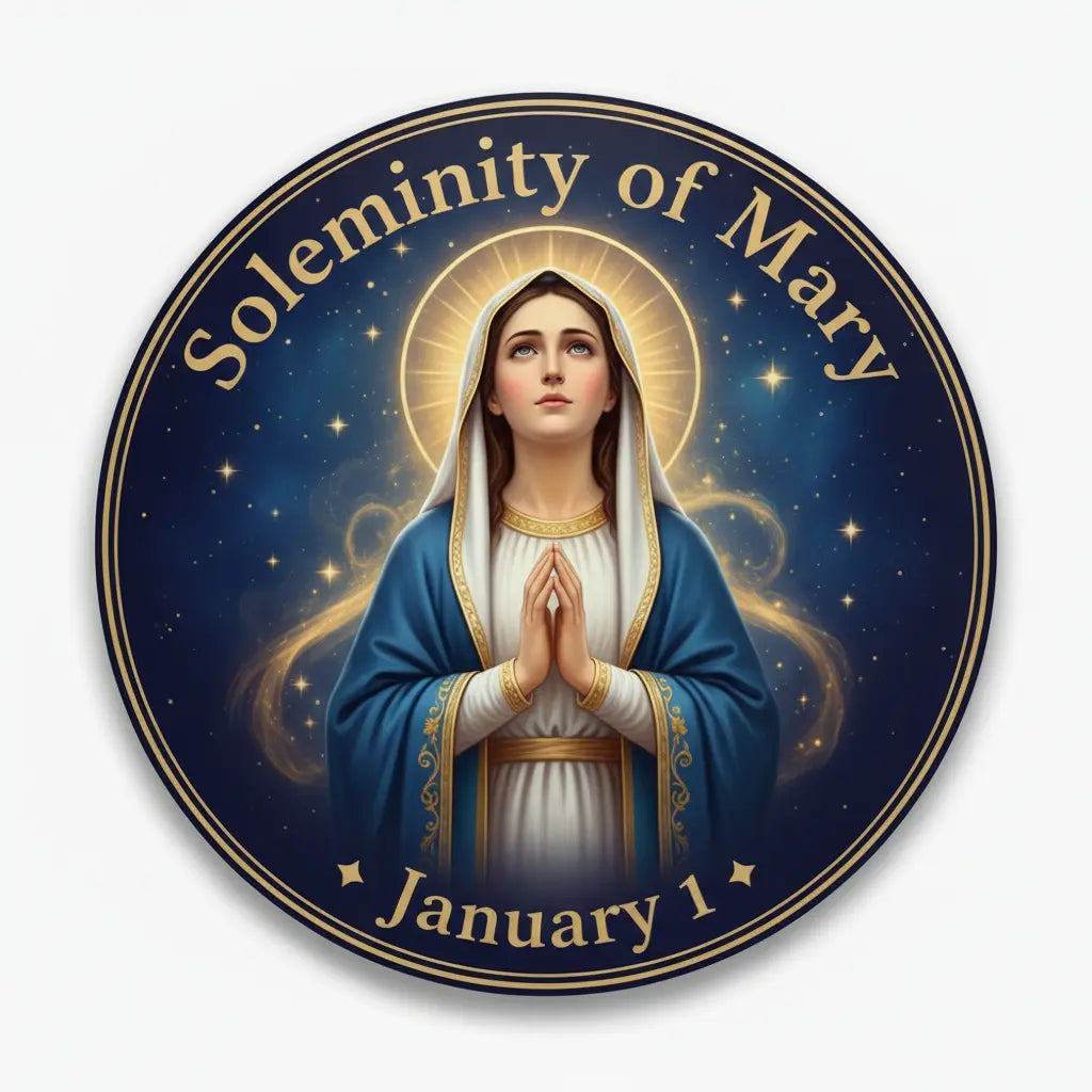 Solemnity of Mary (Jan 1) Pinback 2.25-inch
