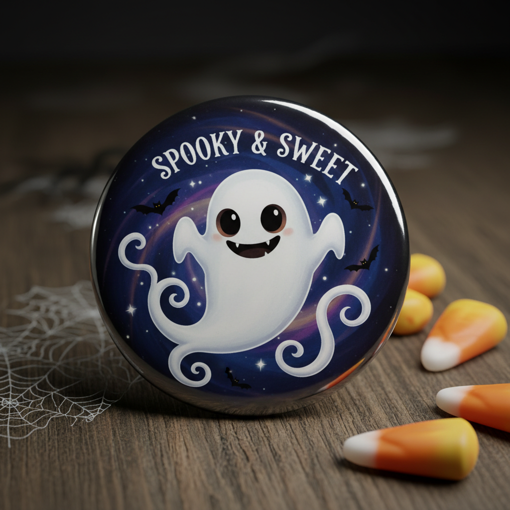 Spooky Ghost Pinback 2.25-inch