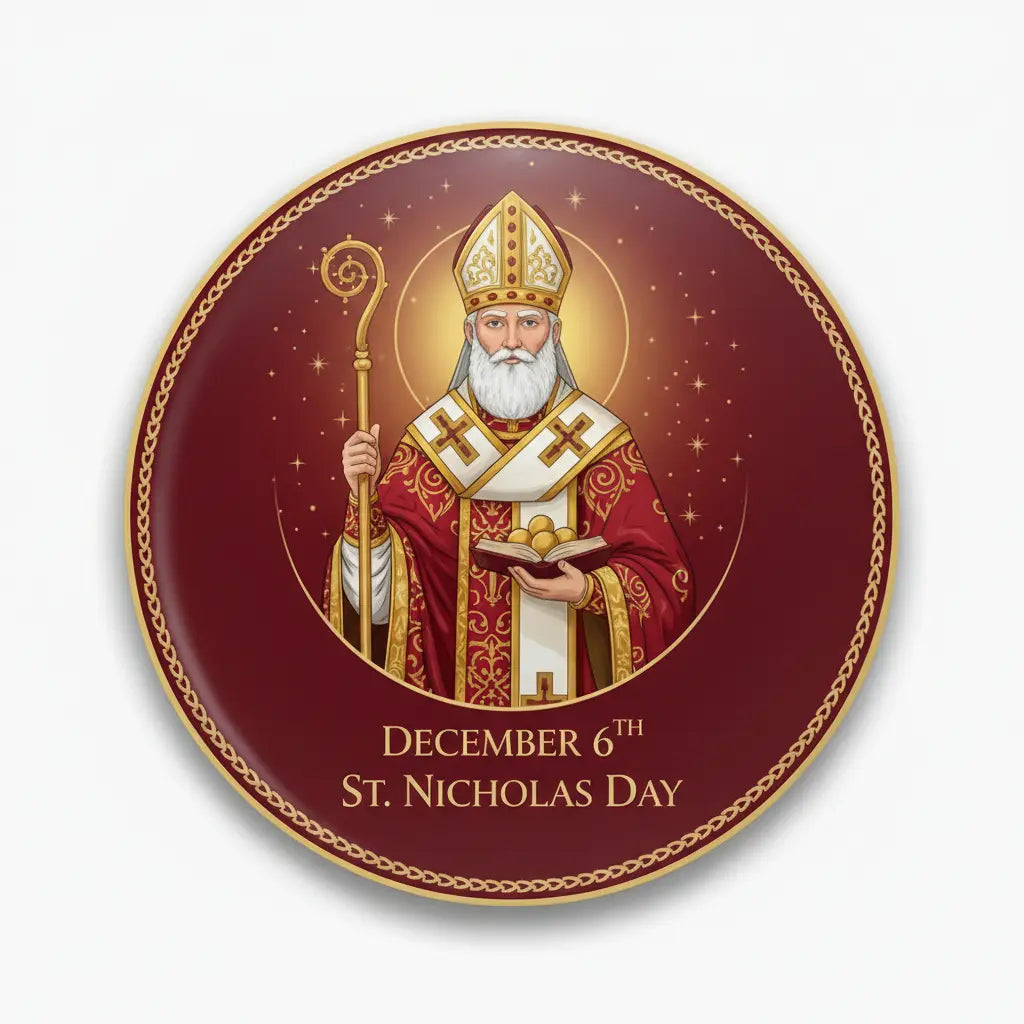 St. Nicholas Day (December 6) Pinback 2.25-inch