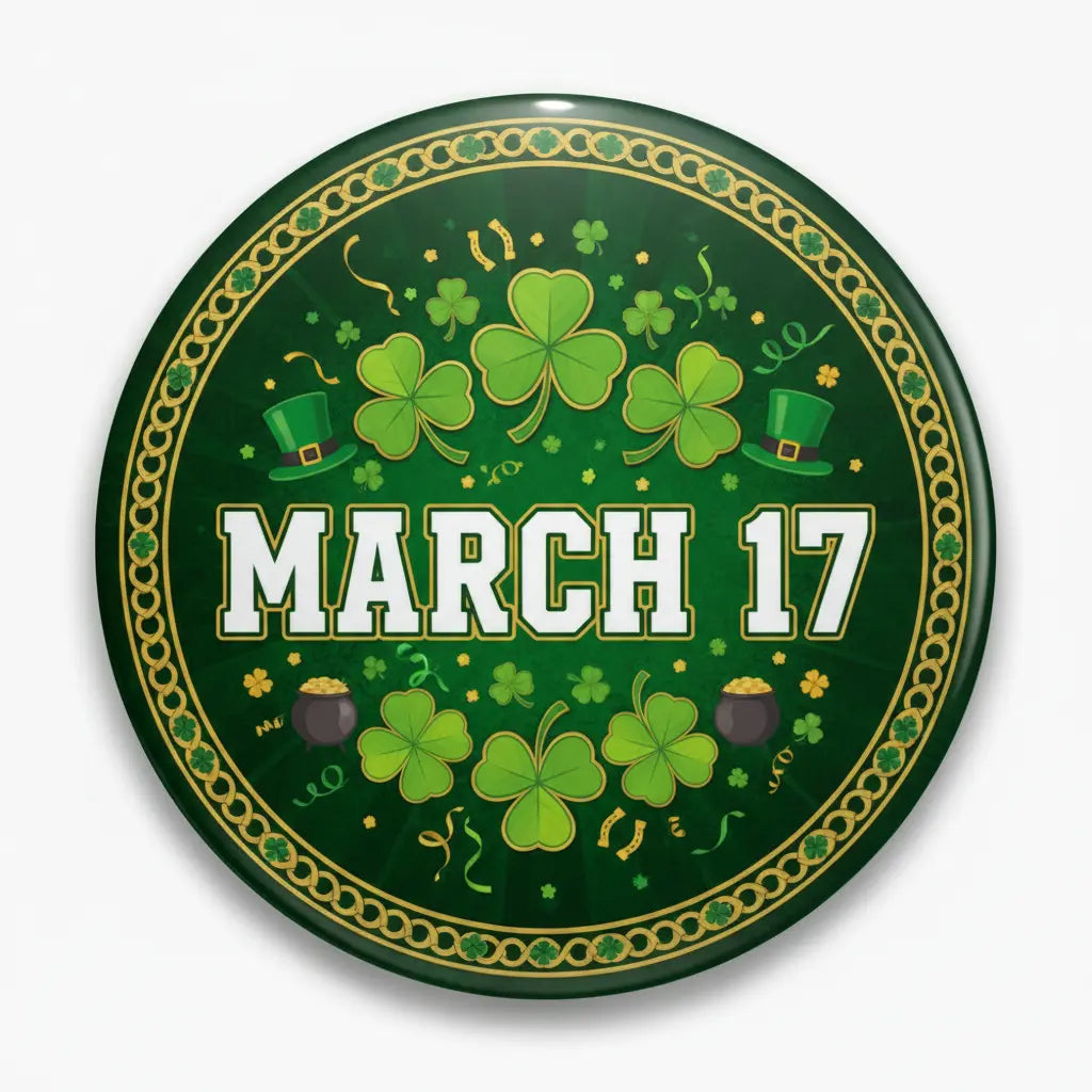 St. Patrick's Day March 17 Pinback 2.25-inch